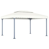vidaXL Gazebo com cordões de luzes LED 400x300 cm alumínio cor creme