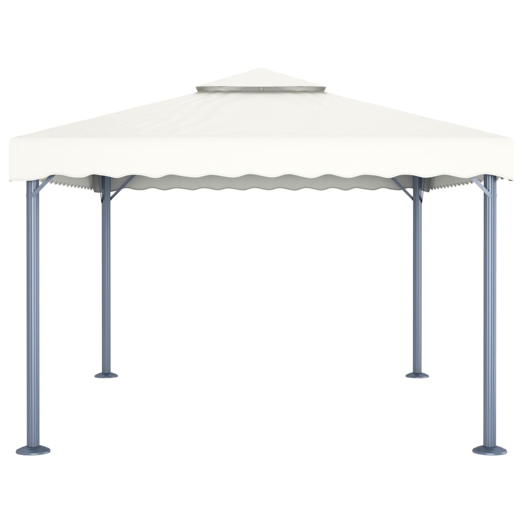 vidaXL Gazebo com cordões de luzes LED 400x300 cm alumínio cor creme