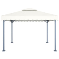 vidaXL Gazebo com cordões de luzes LED 400x300 cm alumínio cor creme