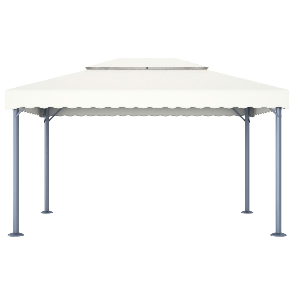 vidaXL Gazebo com cordões de luzes LED 400x300 cm alumínio cor creme