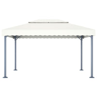 vidaXL Gazebo com cordões de luzes LED 400x300 cm alumínio cor creme