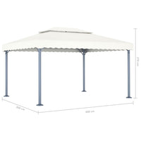 vidaXL Gazebo com cordões de luzes LED 400x300 cm alumínio cor creme