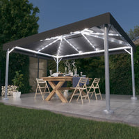 vidaXL Gazebo com cordões de luzes LED 400x300 cm alumínio cor creme