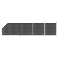 vidaXL Painel de vedação WPC 180x186 cm preto