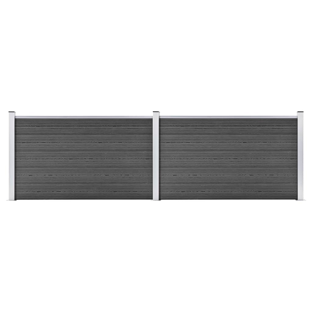 vidaXL Painel de vedação WPC 180x105 cm preto