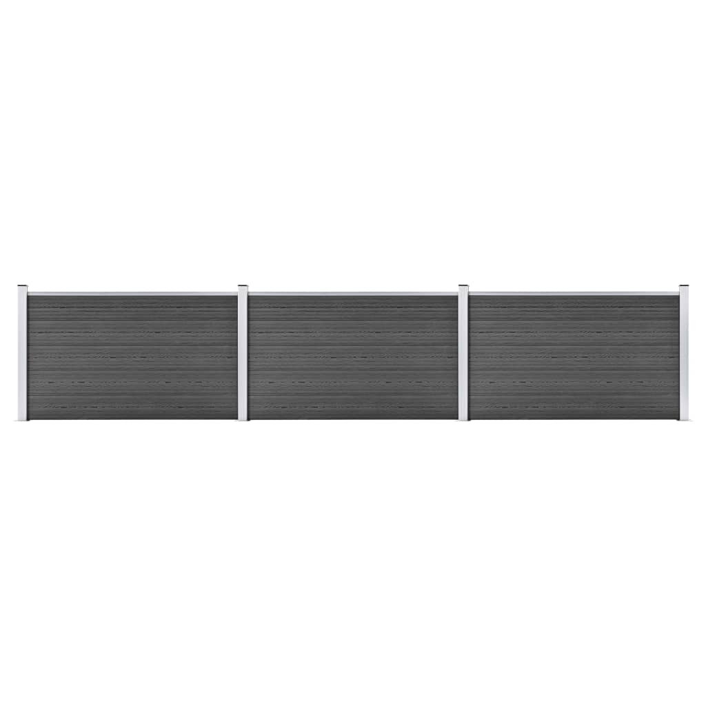 vidaXL Painel de vedação WPC 180x105 cm preto