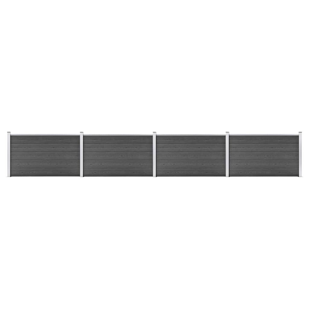 vidaXL Painel de vedação WPC 180x105 cm preto