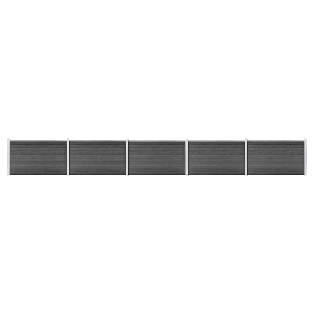 vidaXL Painel de vedação WPC 180x105 cm preto
