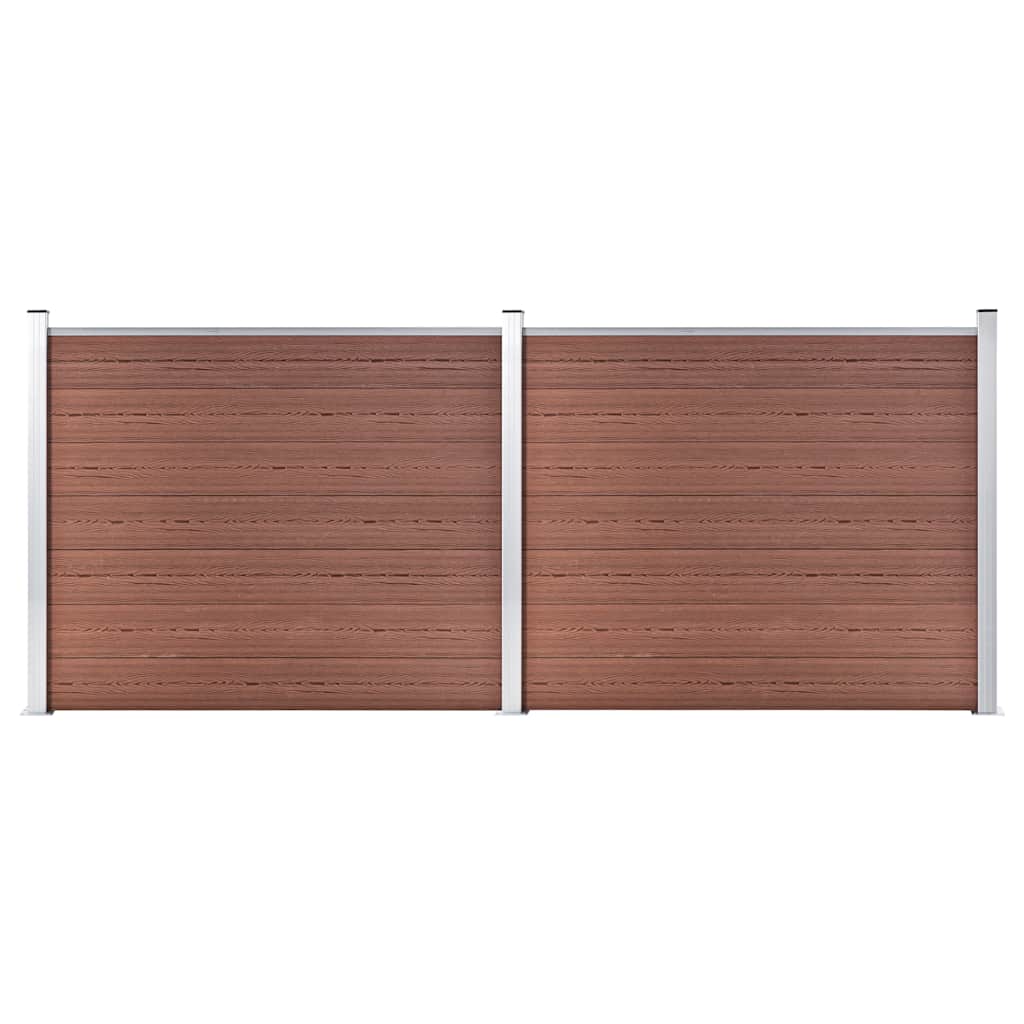 vidaXL Painel de cerca 180x146 cm WPC castanho