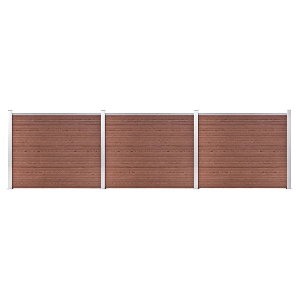 vidaXL Painel de cerca 180x146 cm WPC castanho