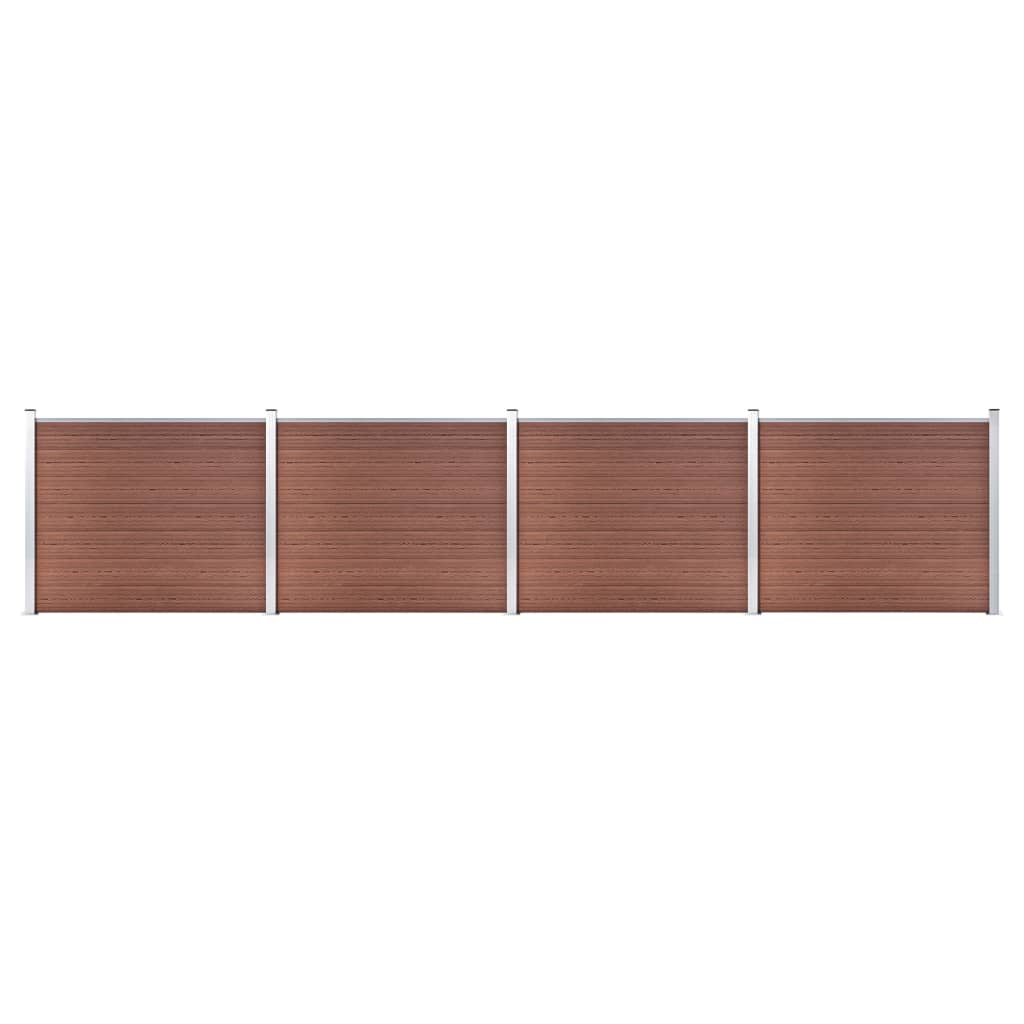 vidaXL Painel de cerca 180x146 cm WPC castanho