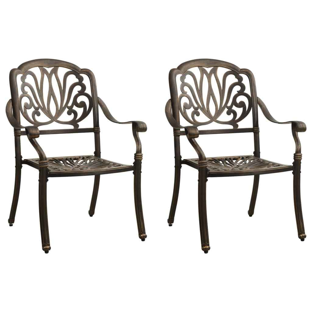 vidaXL 3 pcs conjunto bistrô alumínio fundido bronze