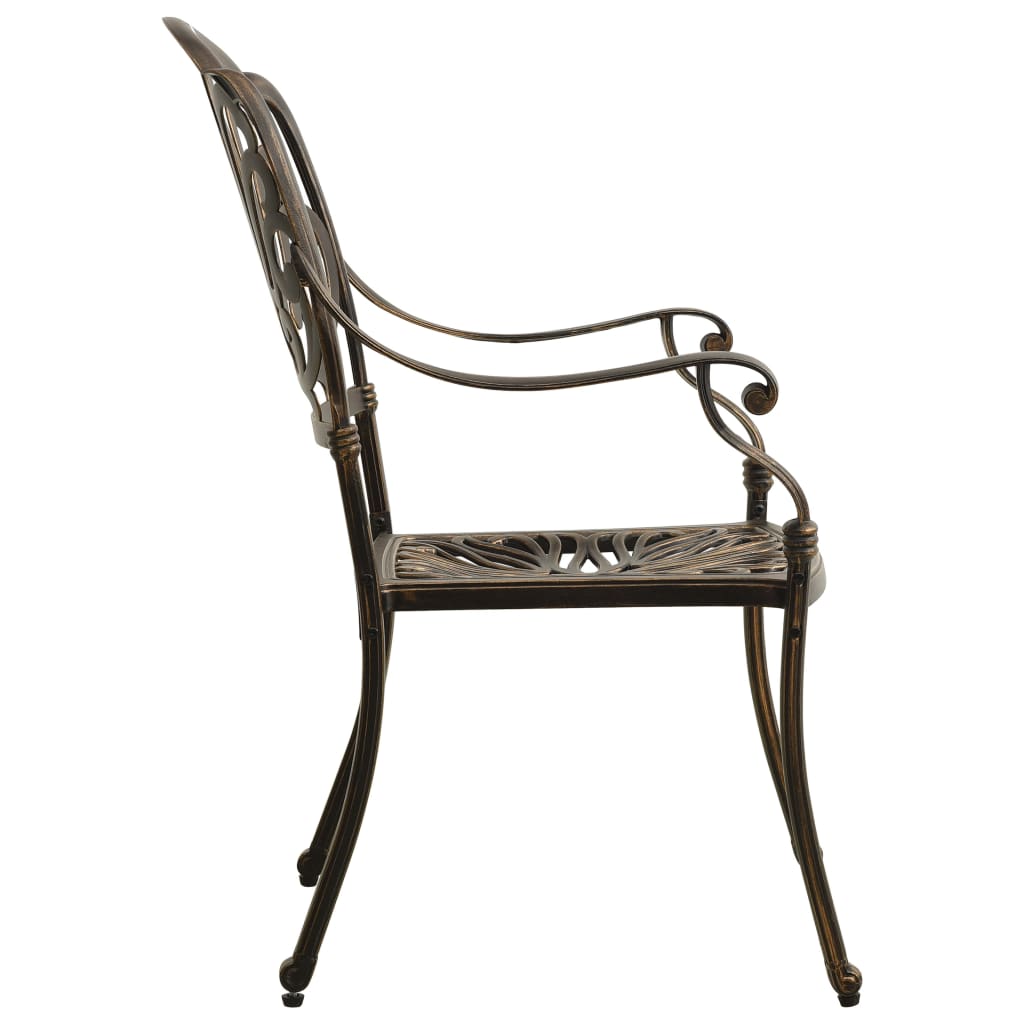 vidaXL 3 pcs conjunto bistrô alumínio fundido bronze