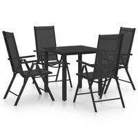 vidaXL 5 pcs conjunto de jantar para jardim alumínio preto