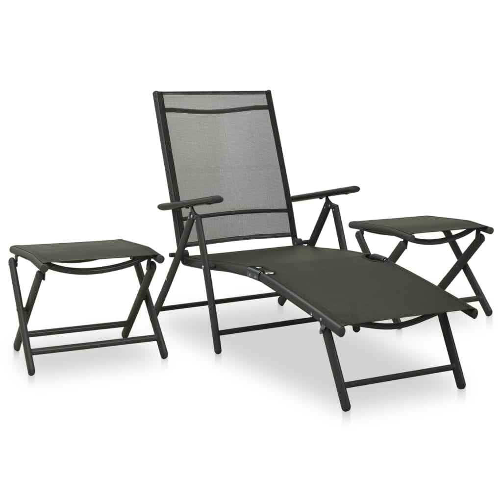 vidaXL 9 pcs conjunto lounge de jardim preto e antracite