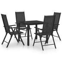 vidaXL 5 pcs conjunto de jantar para jardim alumínio preto