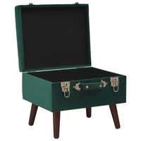 vidaXL Banco de arrumação 40 cm veludo verde