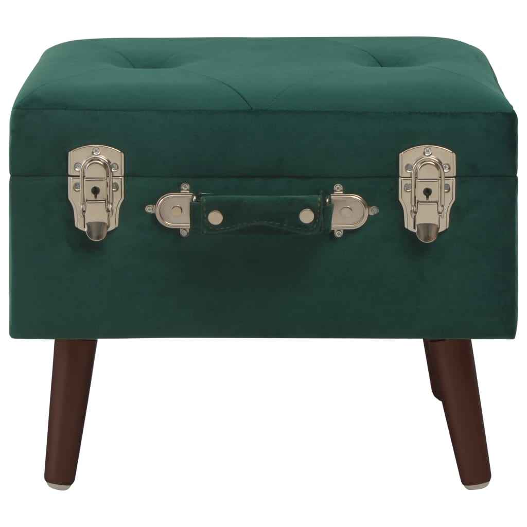 vidaXL Banco de arrumação 40 cm veludo verde