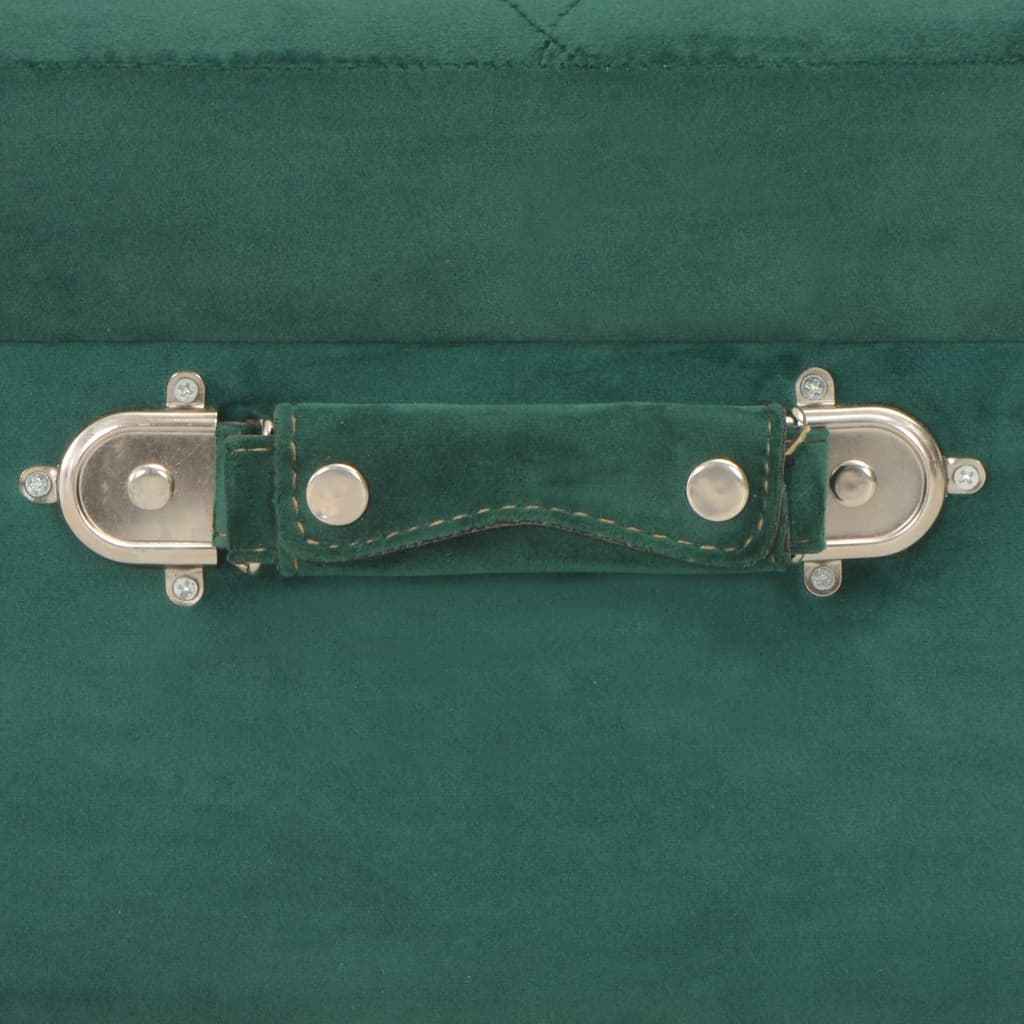 vidaXL Banco de arrumação 40 cm veludo verde