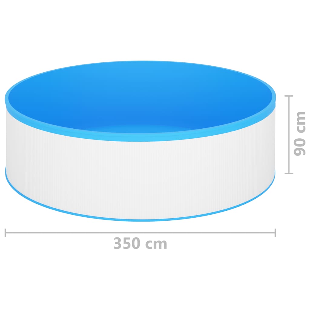 vidaXL Piscina Splasher c/ skimmer suspenso e bomba 350x90cm branco
