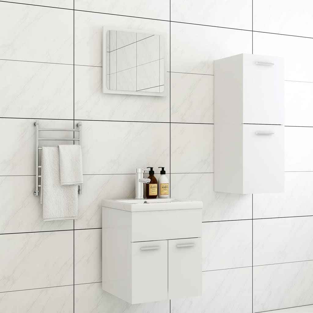 vidaXL Conjunto de móveis de casa de banho contraplacado branco