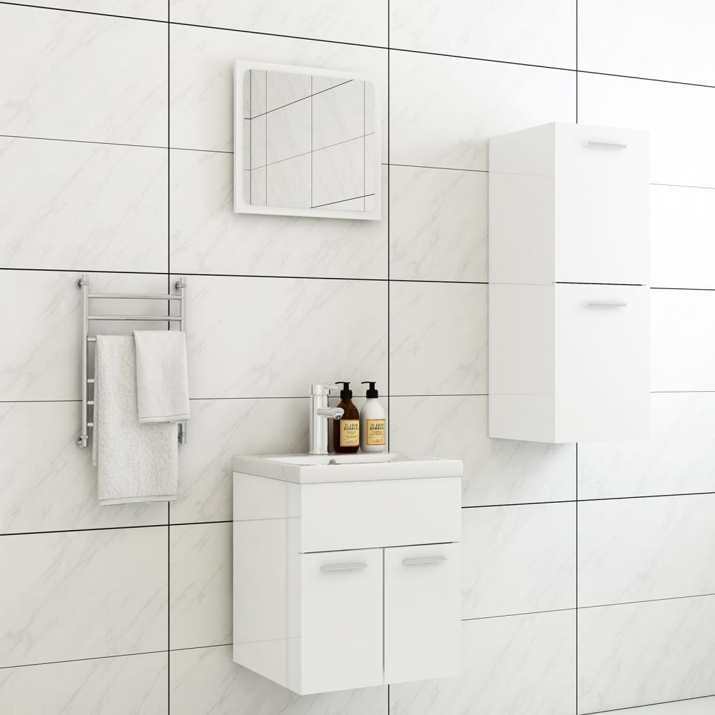 vidaXL Conjunto de móveis de casa de banho contraplacado branco