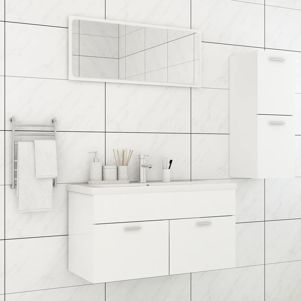 vidaXL Conjunto de móveis de casa de banho contraplacado branco