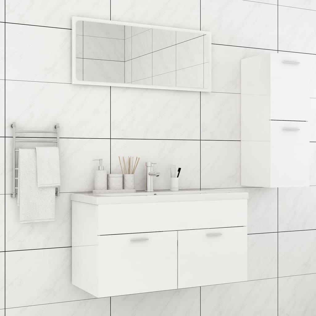 vidaXL Conjunto de móveis de casa de banho contraplacado branco