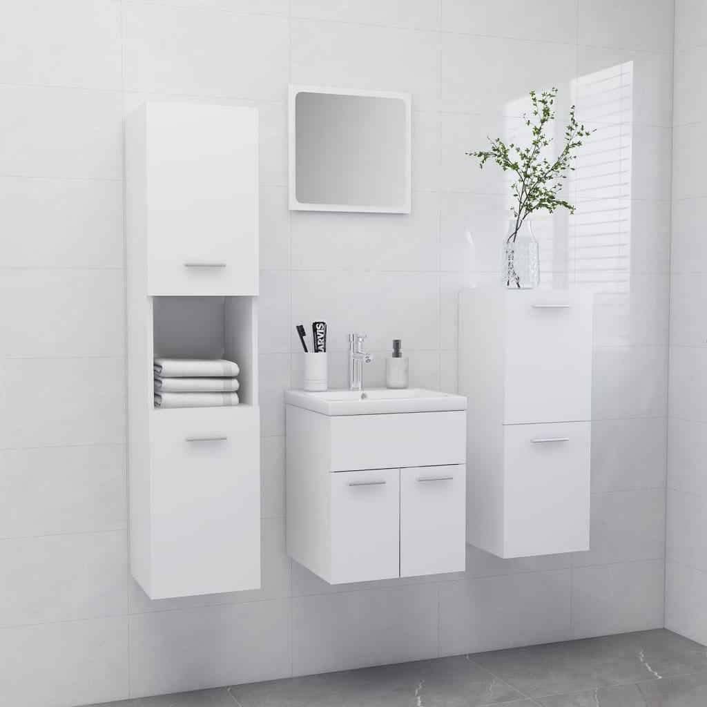 vidaXL Conjunto de móveis de casa de banho contraplacado branco