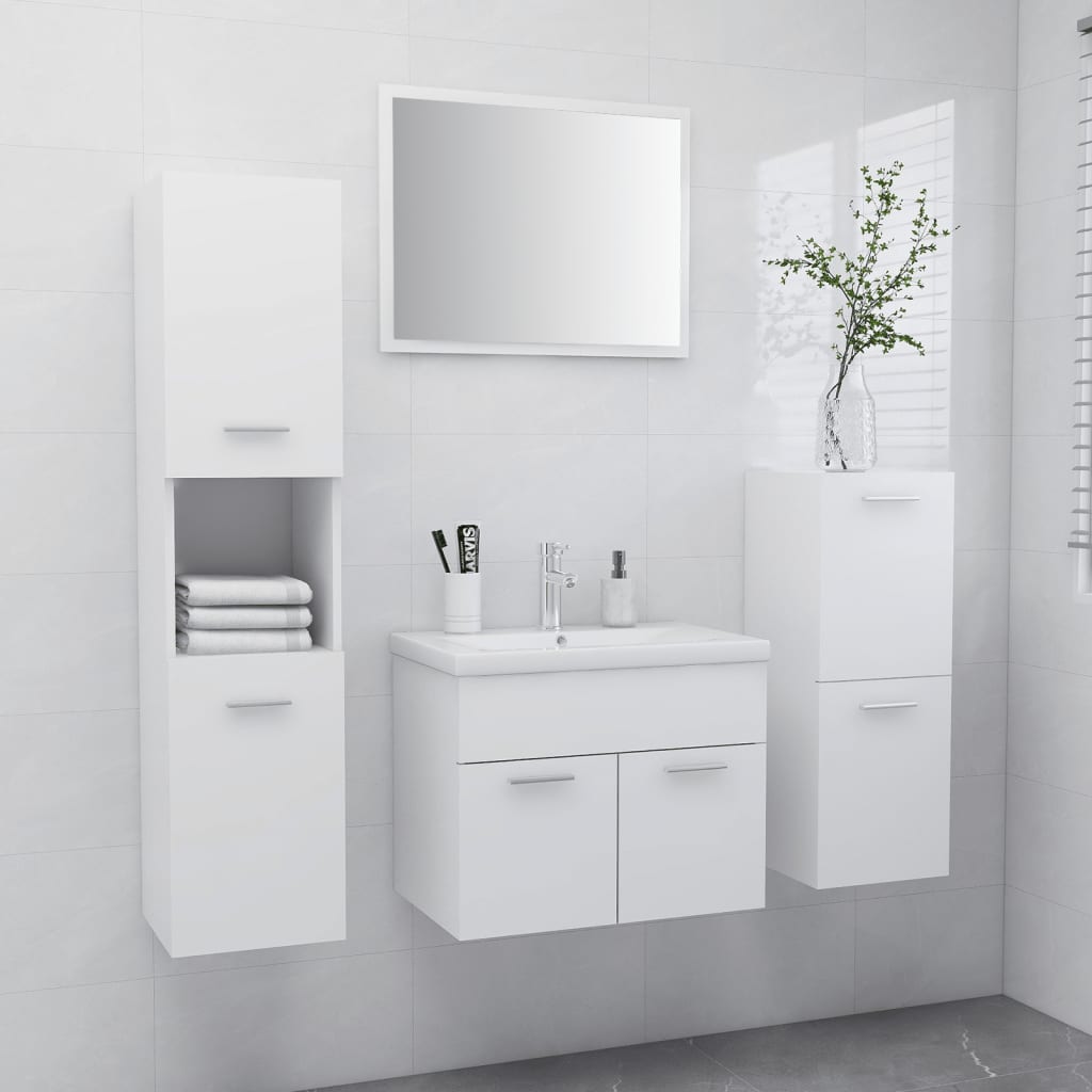 vidaXL Conjunto de móveis de casa de banho contraplacado branco