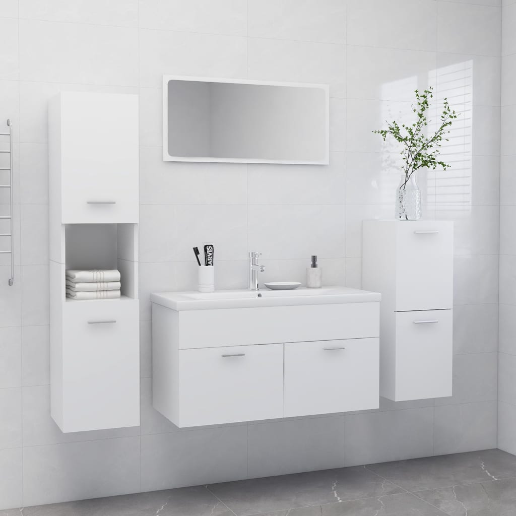 vidaXL Conjunto de móveis de casa de banho contraplacado branco