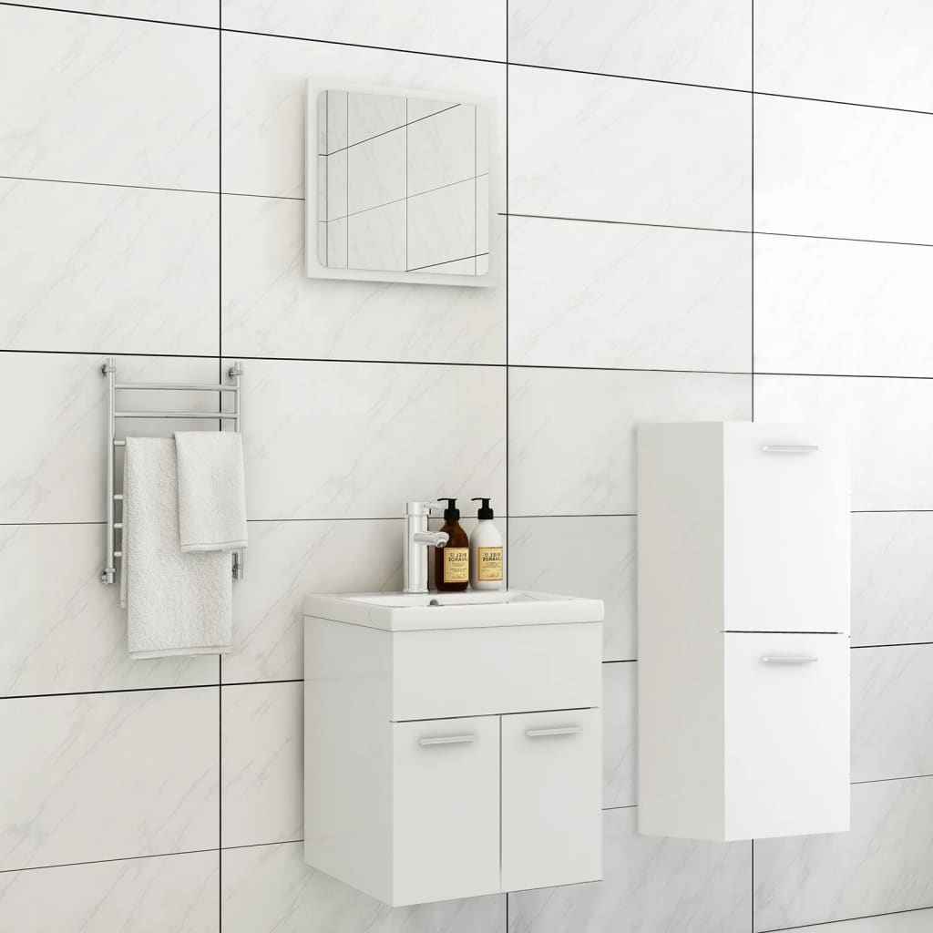 vidaXL Conjunto de móveis de casa de banho contraplacado branco