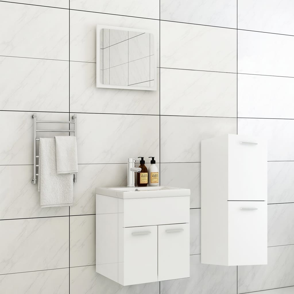 vidaXL Conjunto de móveis de casa de banho contraplacado branco