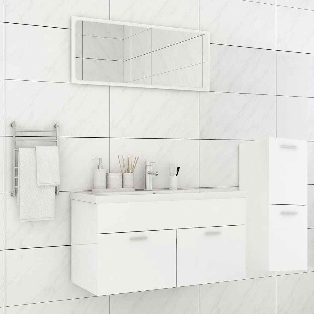 vidaXL Conjunto de móveis de casa de banho contraplacado branco