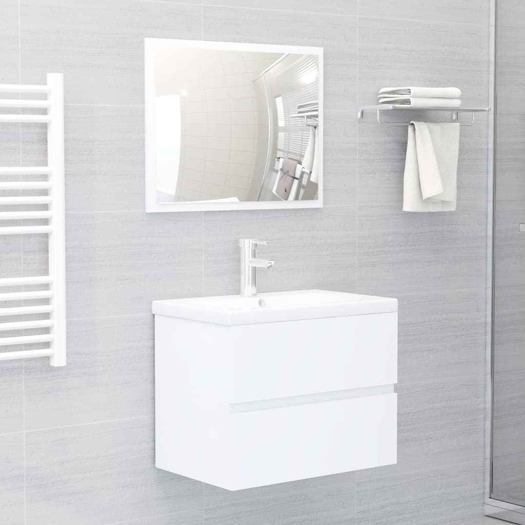 vidaXL Conjunto de móveis de casa de banho contraplacado branco
