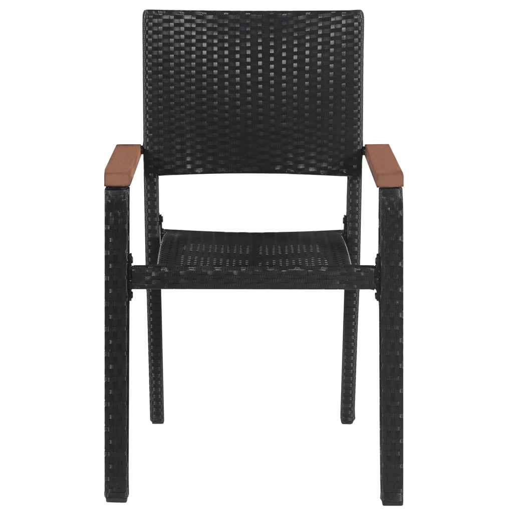 vidaXL 5 pcs conjunto de jantar para jardim preto