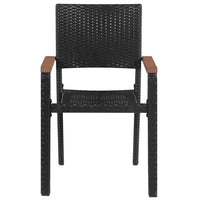 vidaXL 5 pcs conjunto de jantar para jardim preto