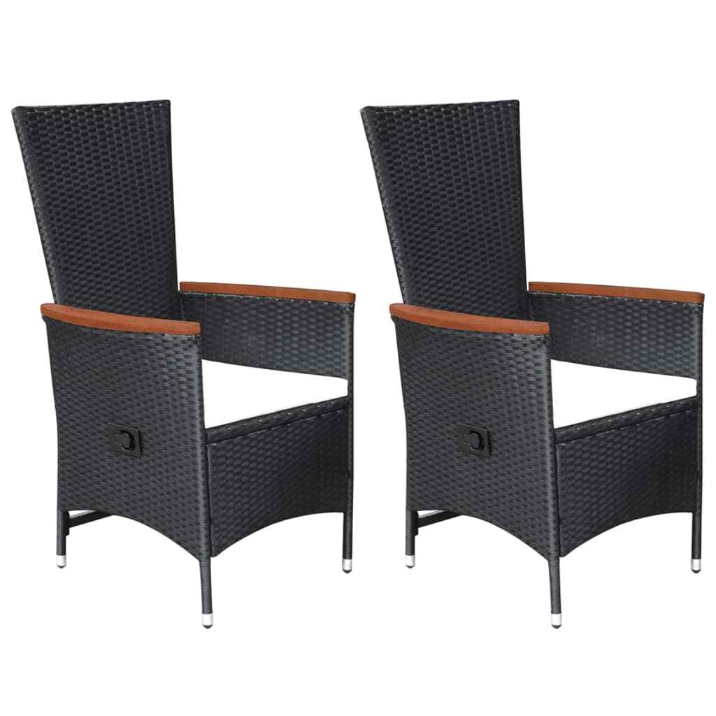 vidaXL 5 pcs conjunto de jantar para jardim preto