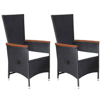 vidaXL 5 pcs conjunto de jantar para jardim preto