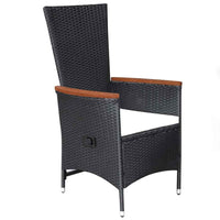 vidaXL 5 pcs conjunto de jantar para jardim preto