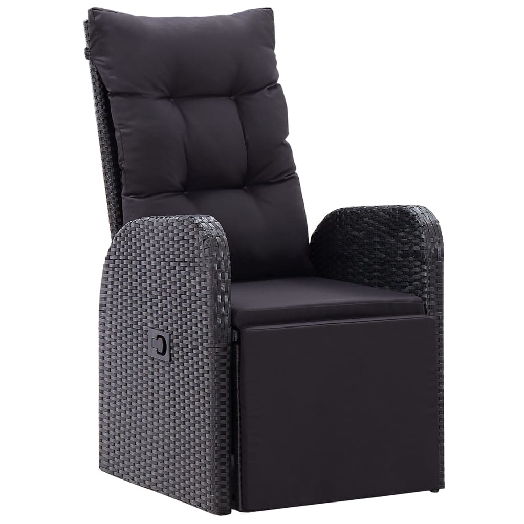 vidaXL 5 pcs conjunto de jantar para jardim preto