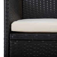 vidaXL 3 pcs conjunto de jantar para jardim preto