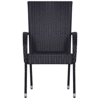 vidaXL 3 pcs conjunto de jantar para jardim preto