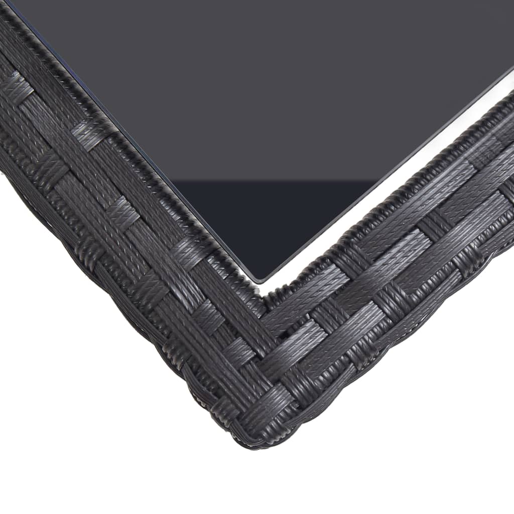 vidaXL 3 pcs conjunto de jantar para jardim preto