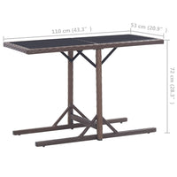 vidaXL 3 pcs conjunto de jantar para jardim castanho