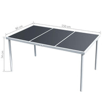 vidaXL 5 pcs conjunto de jantar para exterior aço preto