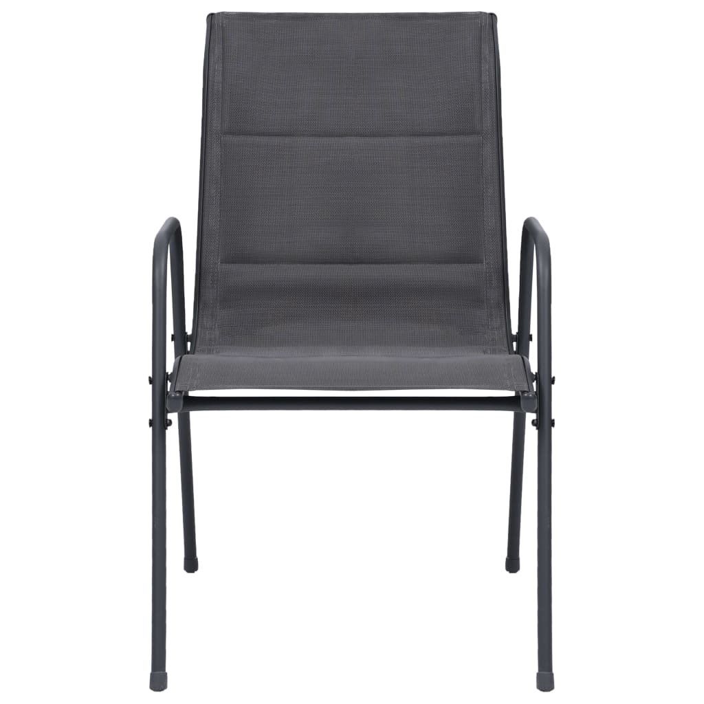 vidaXL 7 pcs conjunto de jantar para exterior aço antracite