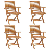 vidaXL Cadeiras de jardim dobráveis 4 pcs madeira de teca maciça