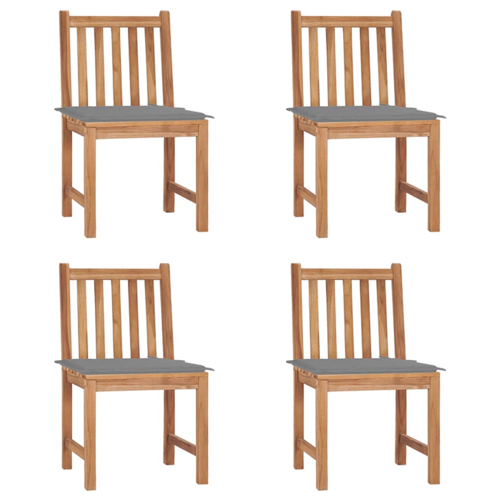 vidaXL Cadeiras de jardim c/ almofadões 2 pcs teca maciça