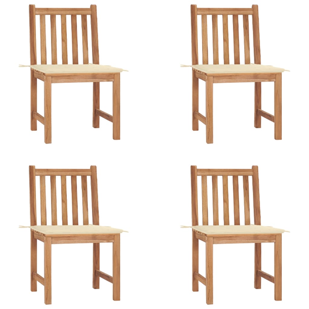 vidaXL Cadeiras de jardim c/ almofadões 2 pcs teca maciça
